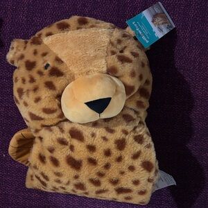 Pillowfort Leopard Plush Blanket in Brown and Tan